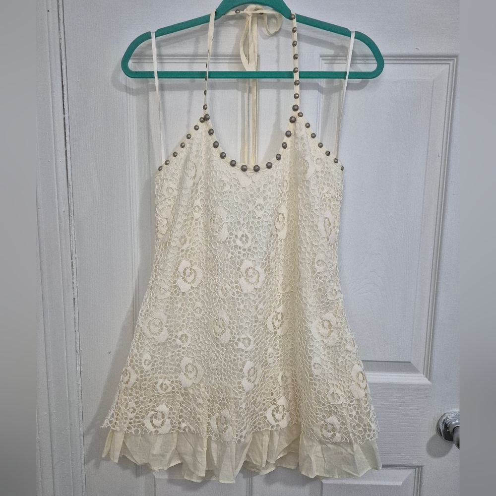 Cream Lace Halter Top